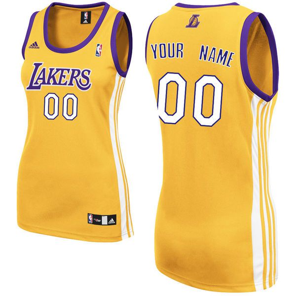 Adidas Los Angeles Lakers Women Custom Replica Home Yellow NBA Jersey->customized nba jersey->Custom Jersey